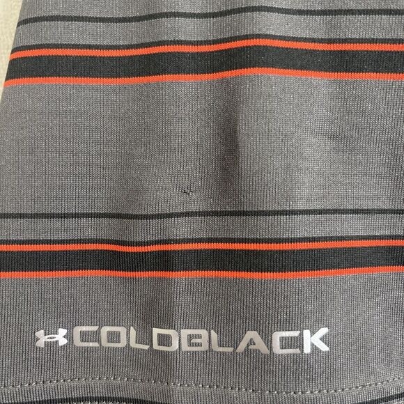 Under Armour Men's Golf Striped Polo Shirt Heatgear Loose Fit Coldblack XL - Picture 9 of 14